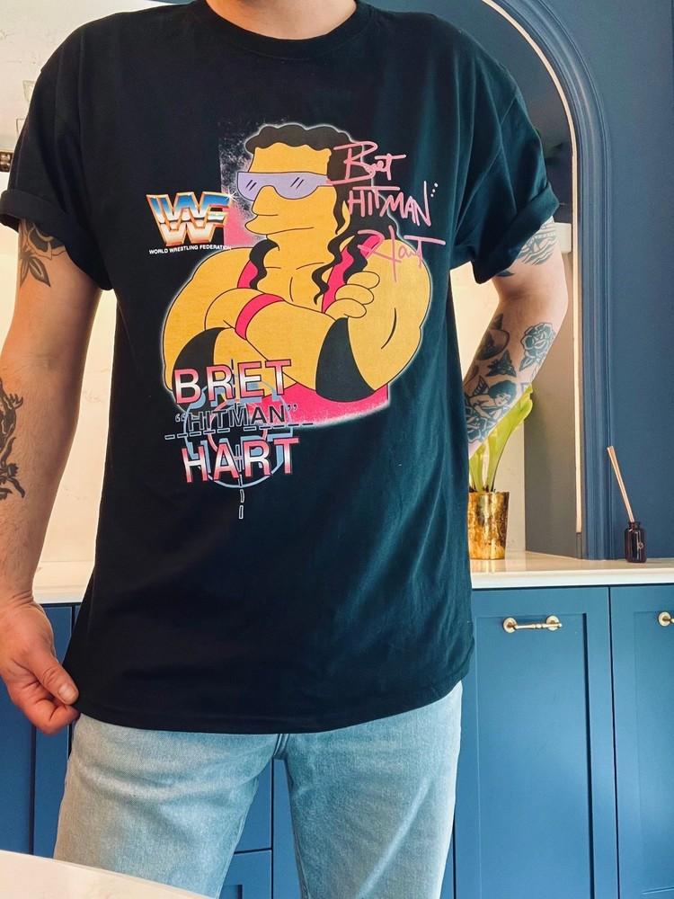 Bret hitman Hart short sleeve black shirt EL1188 Unisex T-Shirt S