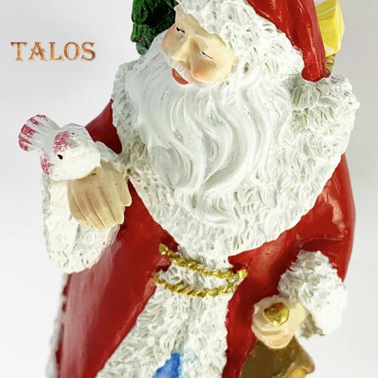 Santa Claus Solar Lights Resin Santa Figurine Waterproof Christmas Stake Light Outdoor Decor Statue Landscape LED Light for Home Yard Lawn