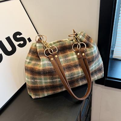 Retro Style Woven Wool Fabric Ladies Bags Autumn Bestseller Advanced Feeling High-capacity Unique Shoulder Bag