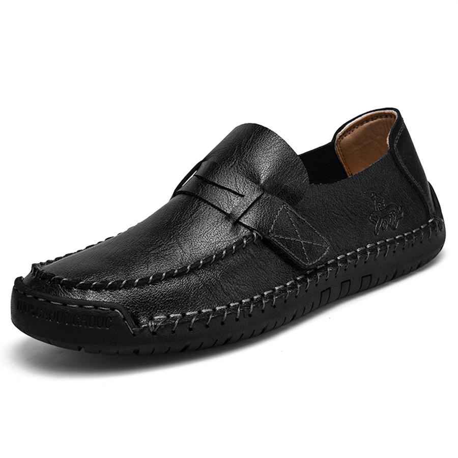 Fashion Classic Loafers New Men's Leather Lazy Shoes Driving Flat Bottom Casual Foreign Trade Single Shoes Women's Rubber Outdoor