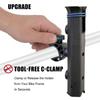 Motorcycle Rod Holder, Fishing Rod Holder, Motorcycle Fishing Rod Rack and Carrier for Scooters and Kayaks (Upgraded Black)