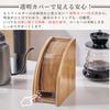 PLEAVIT Coffee Filter CaseStorage Box, Bamboo, Dustproof, Moisture-Proof, Space-Saving, Kitchen Dispenser Stand, Multifunctional, Durable, Fan-Shaped