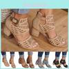 Elegant Women Chunky Block Heels Sandals With Peep Toe And Ankle Strap Buckle