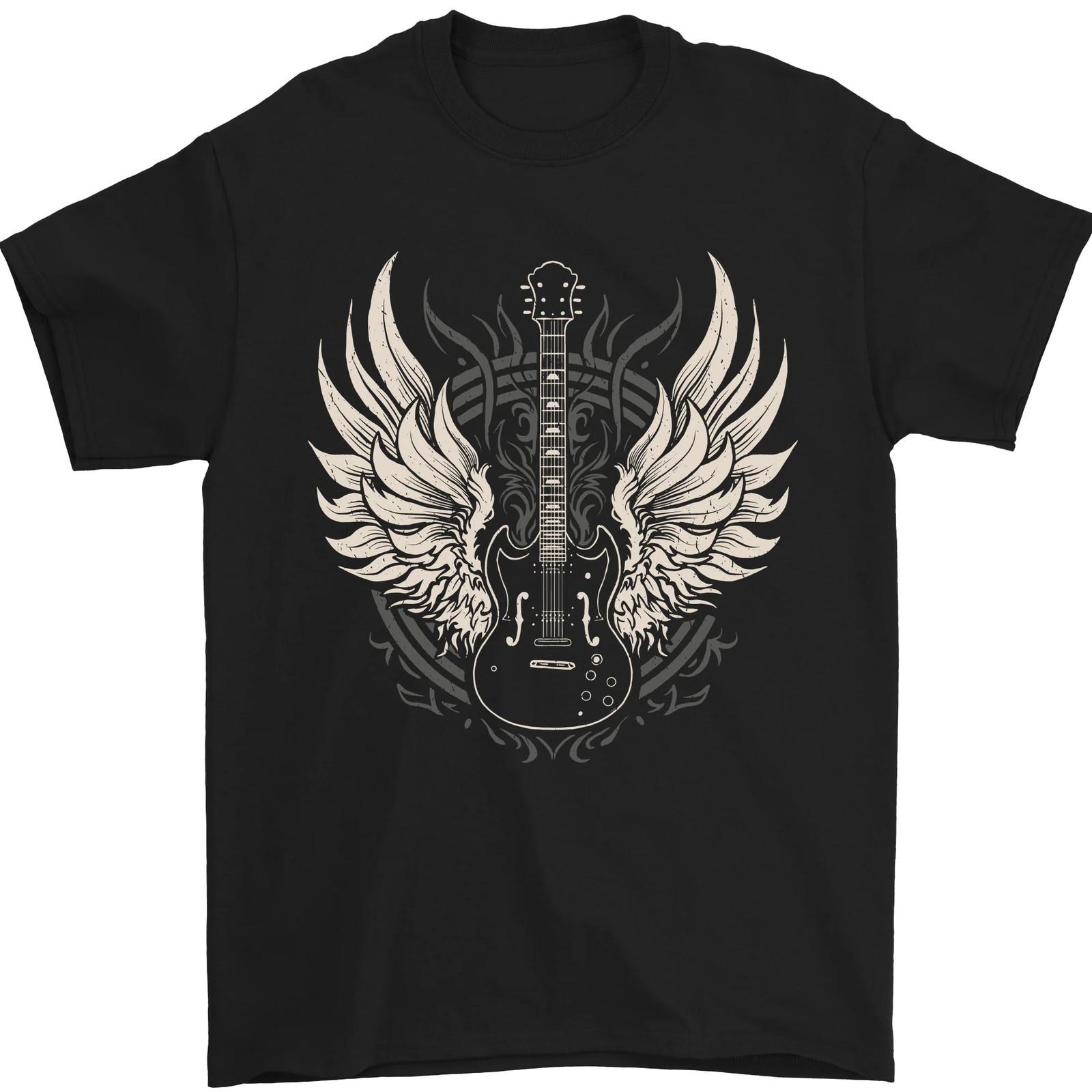 Guitar Wings Rock n Roll Music Heavy Metal Mens T-shirt Cotton XXXL