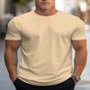 Summer Outdoor Solid Color Polyester Fiber Men's Round Neck Short Sleeved Fashionable Casual Regular Edition T-shirt