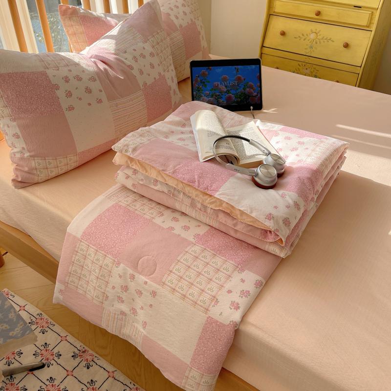 2025 Summer Quilt New Washed Cotton Cooling Blanket Lovely Home Decoration Comfortable Lightweight With Pillowcase Sheet