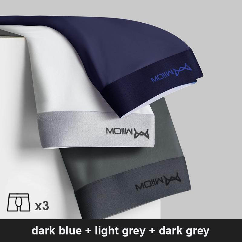 

Miiow 3 шт., мужские трусы-боксеры из ледяного шелка, нижнее белье, антибактериальные боксеры Cueca, мужские трусы, модные мужские трусы, нижнее белье L-5XL XXXL