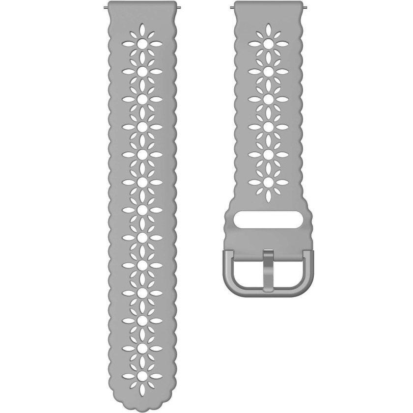 Universal Silicone Strap 22mm Soft Hollowed-out, Gray
