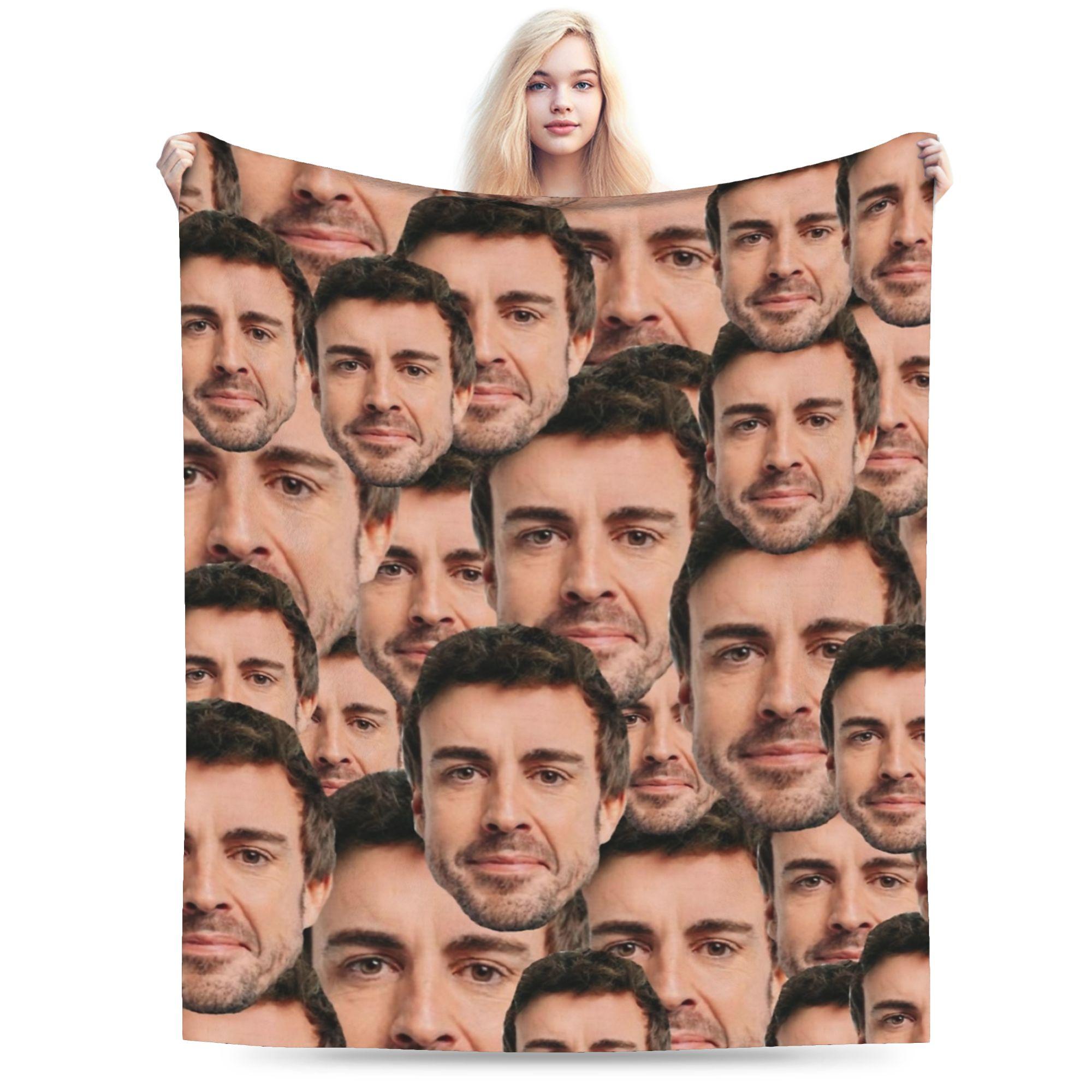 Helenal Unisex Comfort Fernando Alonso Head Blanket Accessories Sofa Decorative Funny Throws And Blankets Super Warm Velvet For Car