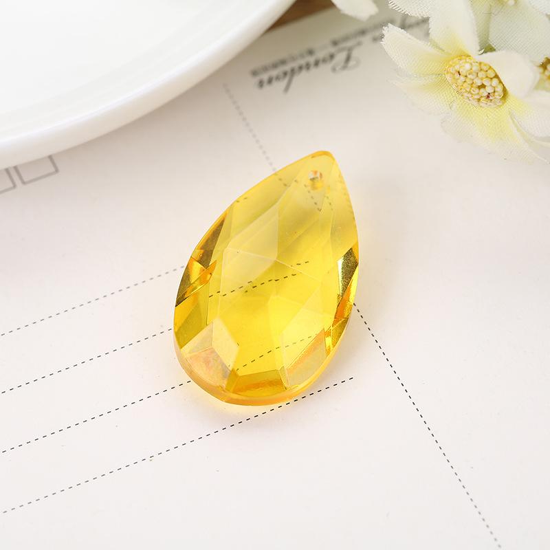 D5 5Pcs DIY Crystal 38mm Waterdrop Colorful Faceted Pendant Prism Chandelier Party Wedding Curtain Christmas Hanging Ornaments