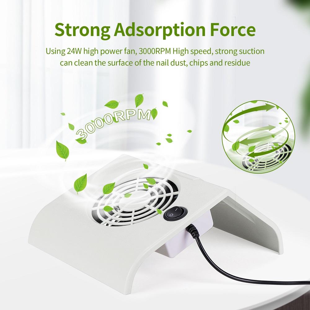 Portable Nail Dust Collector Mini Nail Vacuum Cleaner for Manicure Pedicure Polish Gel Removal with Filters Bag Nail Salon Tool