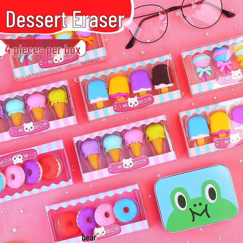 Набор цветных 3D-ластиков на тему десертов, съемных Popsicle - Set of 4