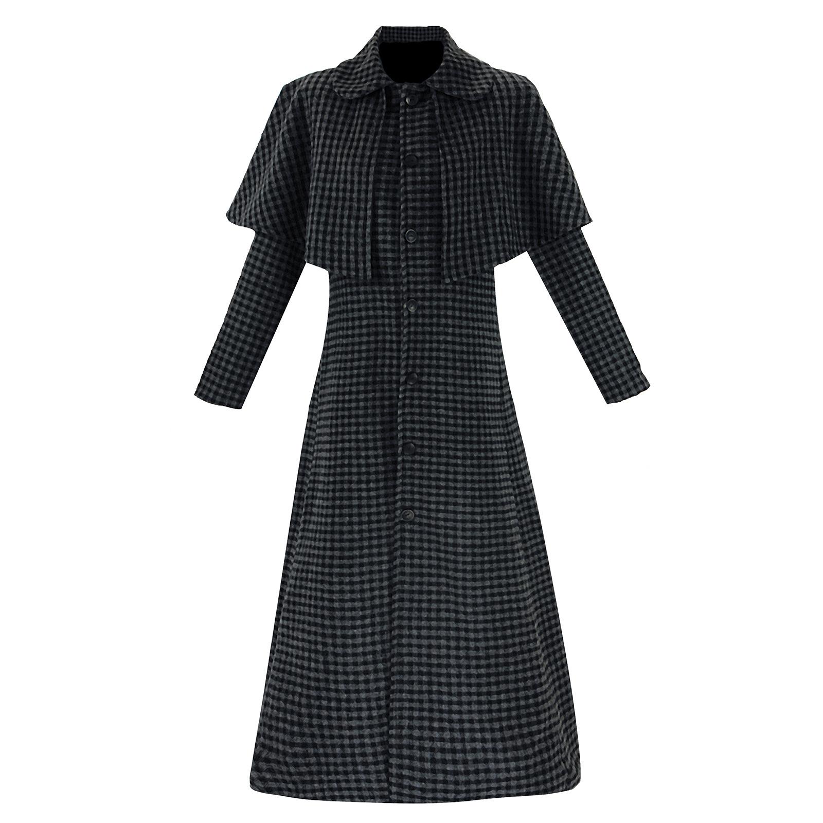 

Wed Season 2 Wed Addams Cosplay Costume Fashion Vintage Woolen Coat Gothic Lolita Mittwoch Role Play Overcoat Halloween Party L 50-55kg бежевый