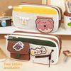 Niedliche Käse-Federtasche aus Oxford-Stoff mit großem Fassungsvermögen für Schüler und Bürogebrauch