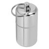 Aluminum Keychain Tablet Storage Box with Hanging Ring Waterproof Outdoor Mini Medicine BottleSilver