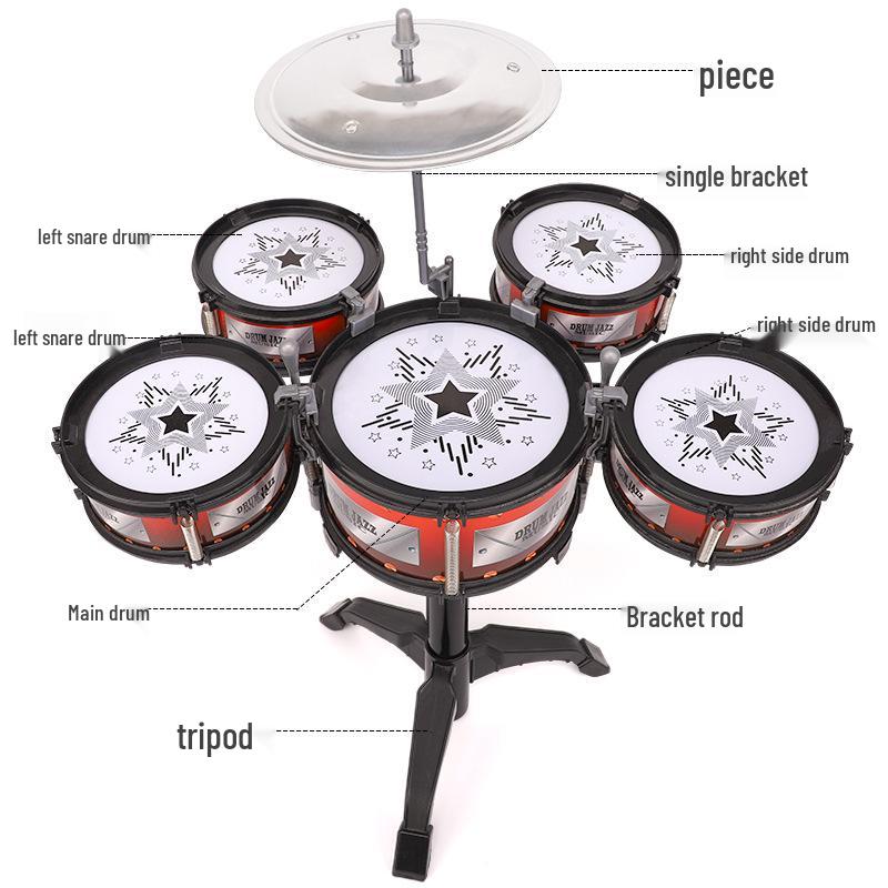 Children's Jazz Drum Set Toy for Ages 3-6: Early Music Education Percussion Instrument