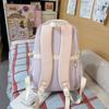 Spring new color contrasting two-piece backpack for primary and secondary school students, high-value dopamine make-up bag for high school students