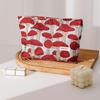 Retro Artistic Mushroom Jacquard Fabric Makeup Bag, Women'S Clutch Bag, Zippered Square Bag, Toiletry Bag