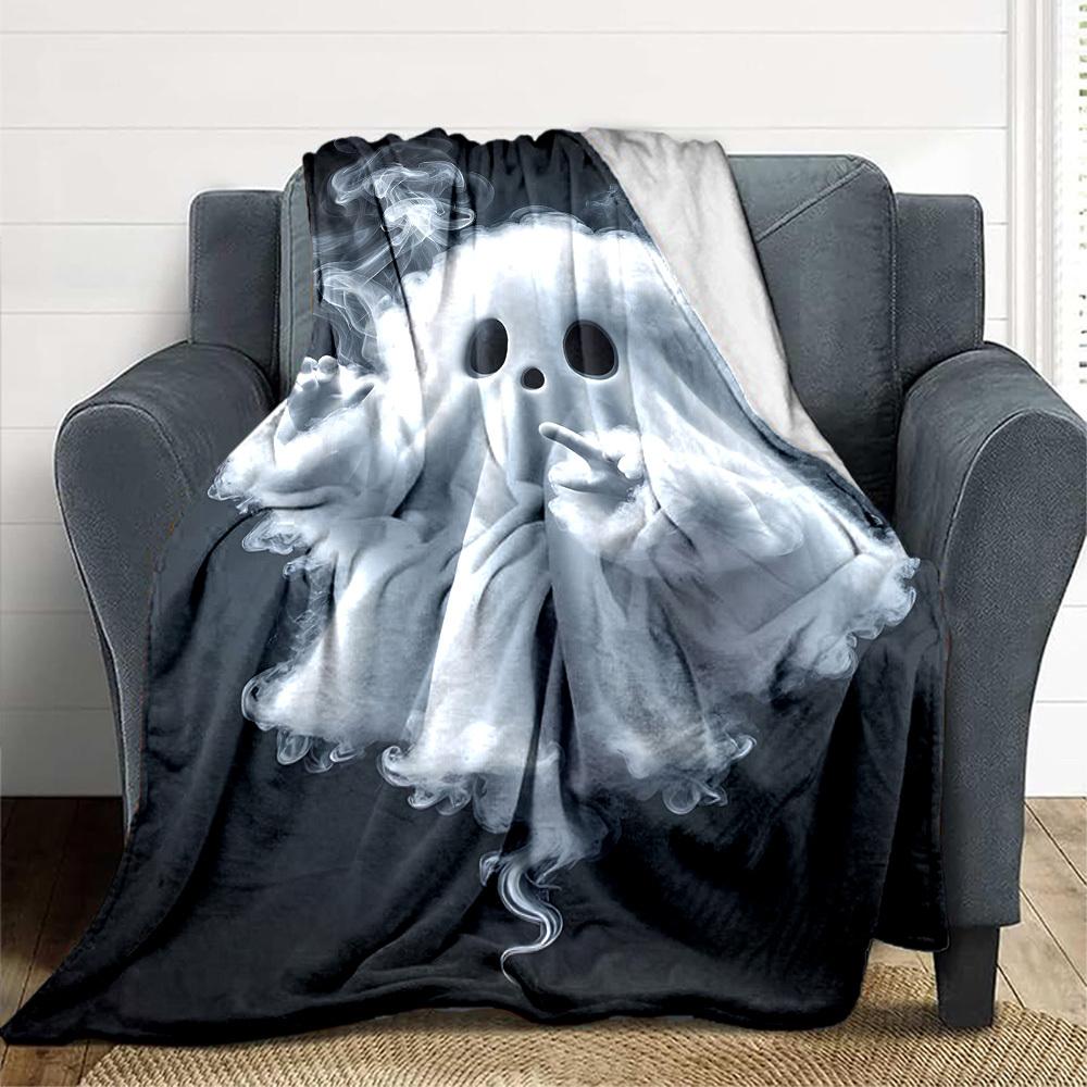 

1pc Ghost, Smoke Blanket Lightweight Flannel Blanket Throw Blanket For Sofa, Bed, Travel, Camping, Livingroom, Office, Couch, Chair, And Bed yy2510151 100x150cm