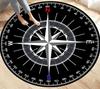 Compass Black Round Carpet Area Rug Carpets for Living Room Bedroom Home Decor Floor Mats Kids Play Non-slip Kitchen Floor Mats