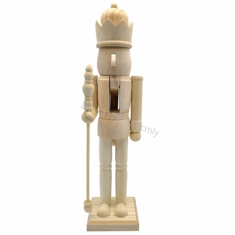 Christmas Soldiers Unpainted Nutcrackers Figures Table Decorations Ornament 6XDE