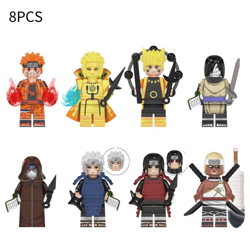 Naruto Building 8pcs Block Set Minifigure Model Diy Puzzle Toys Kids Fans Gifts