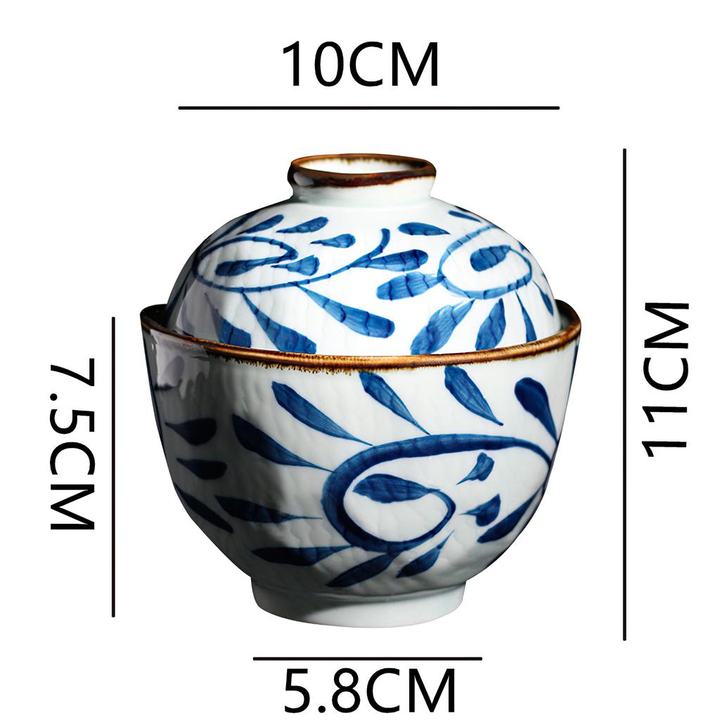 Ceramic Stew Pot Soup Bowl Tableware Lid 230ML Stew Cup Dinnerware Egg Cup Household Kitchen Supplies Eco-friendly Snack Bowl