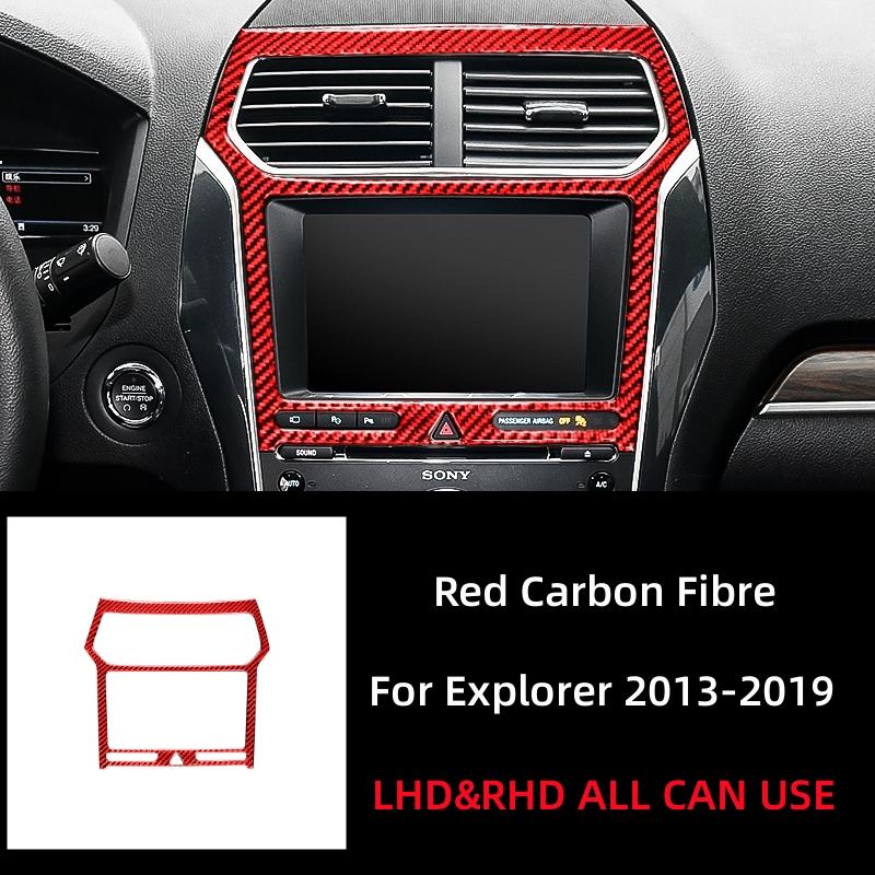 Carbon Fiber for Ford Explorer 2013- Car Accessories Car Central Air Outlet Navigation Panel Decorative Frame Sticker Decal