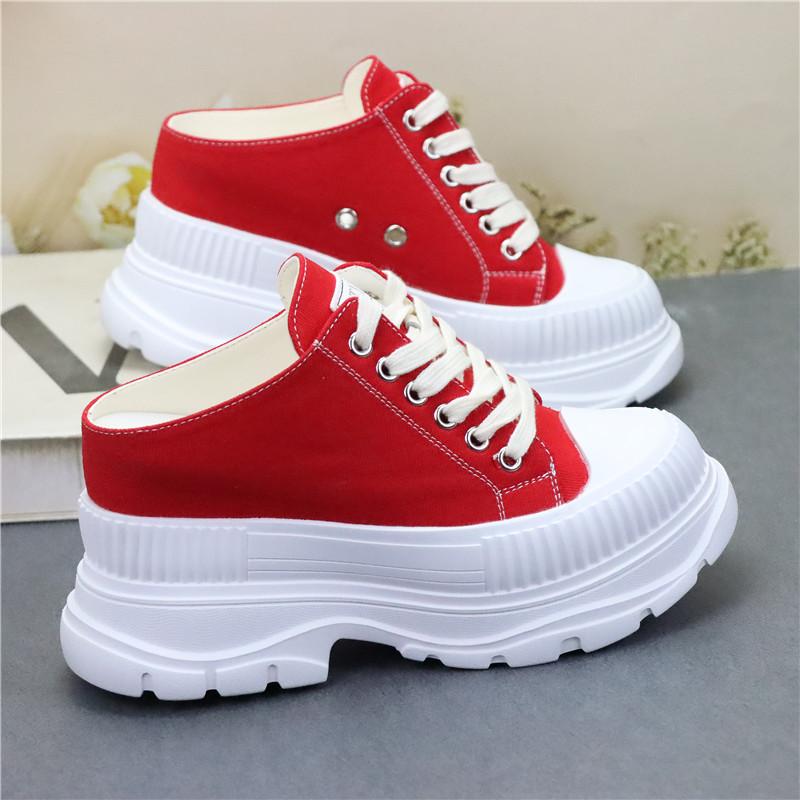 Fashion 9CM Summer New Thick Slippers Fashion Casual Women Sandals Canvas Bottom Heightening Shoes Female Indoor Women Low Sneakers