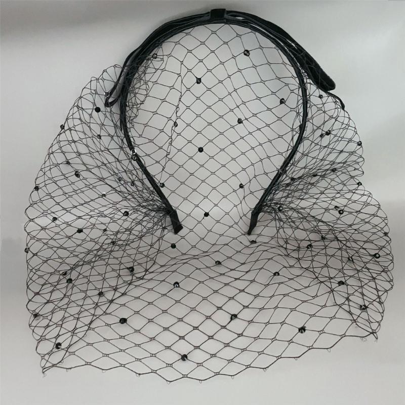 Elegant Veil Hair Hoop for Women 20s Flapper Costume Headband Nonslip Fascinator Hairband for Masquerades Formal Event