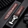 Genuine Calfskin Leather Watchbands Business Replace Watch Band 18mm 20mm 22mm 24mm with Butterfly Buckle Wristwatch Strap
