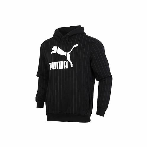 

PUMA Men s Casual Striped Pullover Hoodie in Black EU XS чорний