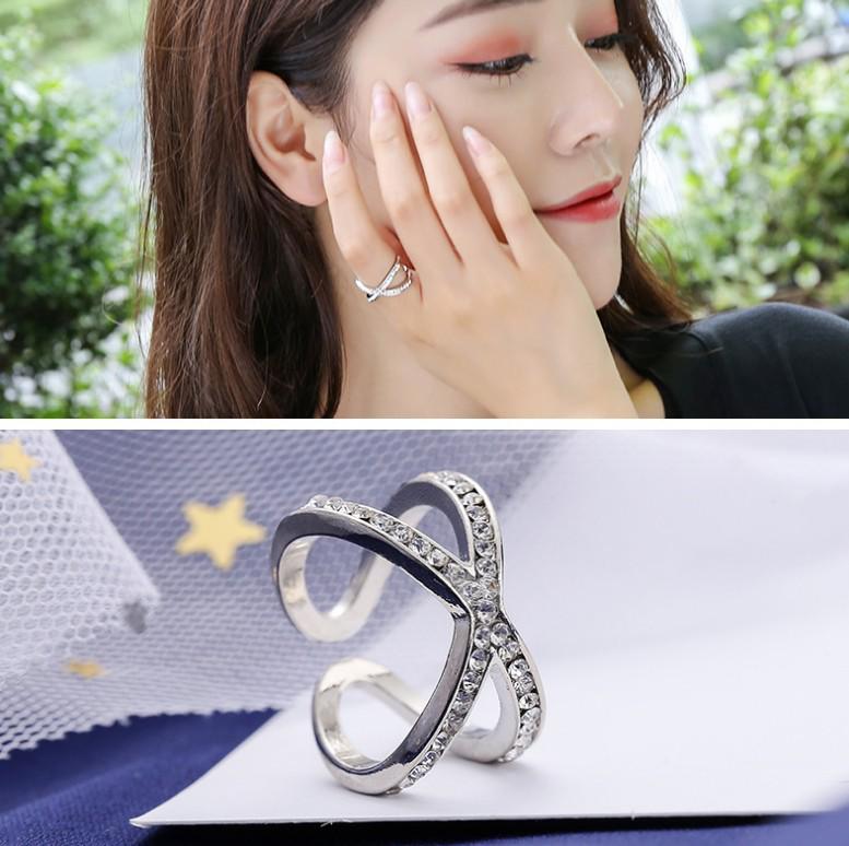 European and American Trendy Women's Cross Ring - Couple's Jewelry for Index Finger in Japanese and Korean Style.