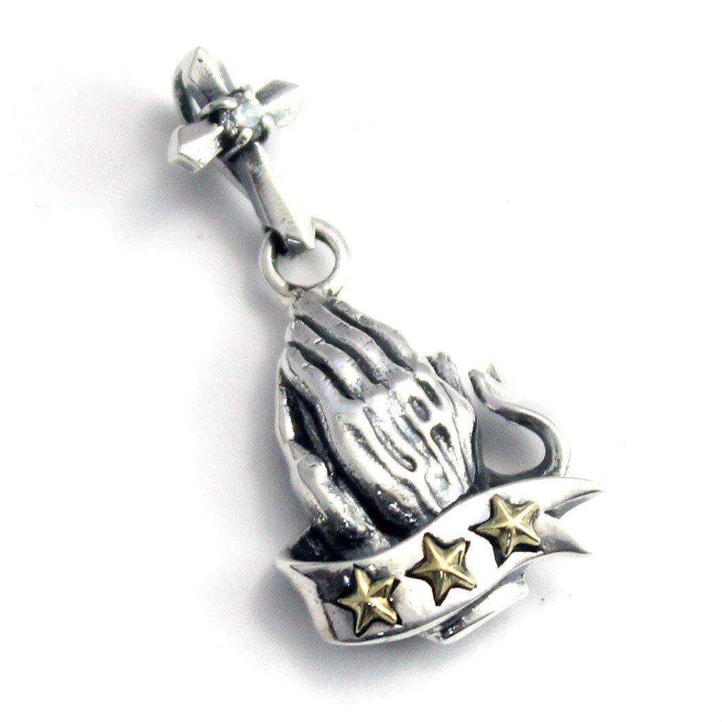 Mexico Praying Hands Silver Pendant by goodvibrations