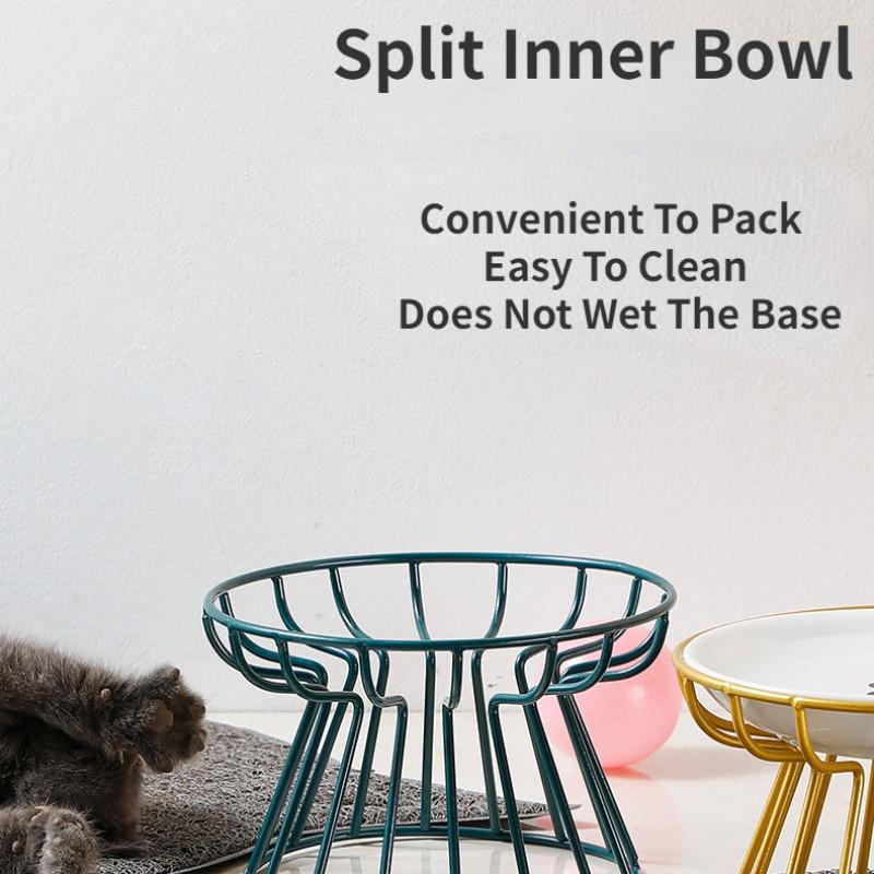 Nordic Style High Foot Pet Bowl Cartoon Neck Protection Anti Overturning Cat Dog Bowl Food Bowl