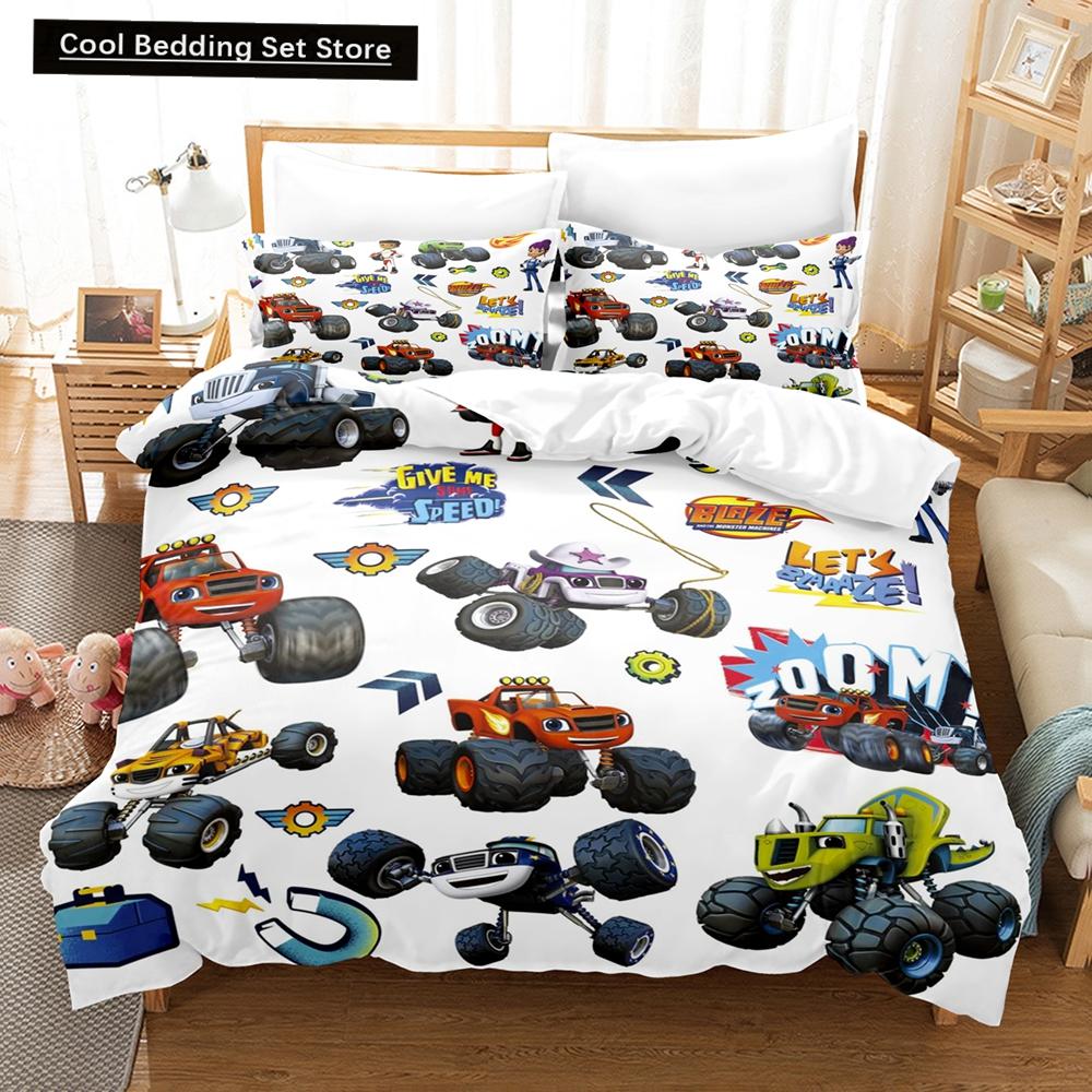 

Комплект постельного белья с 3D-принтом Blaze N Monster Machines и мультяшным принтом, пододеяльник для двуспальной кровати, двуспальной кровати, двуспальной кровати, двуспальной кровати, постельного белья для взрослых и детей, пододеяльник EU single(135x