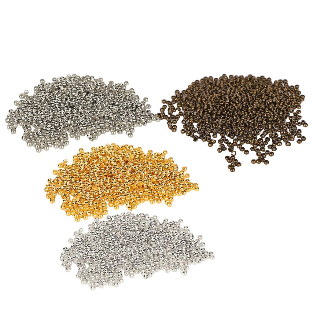500Pcs Crimp Beads Round Spacer Loose Stopper Terminators Tips for Necklace Bracelet