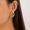 Classic Fashion Gold Plated Overlay Greek Spira Stud Earrings for Women Metal Simple Geometric Circular Earrings Jewelry Gift