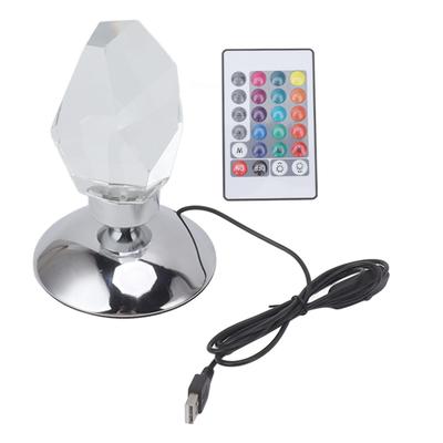 Kristall-Tischlampe 16 verschiedene Farben 4 Leuchtmodi Dekorative USB-Aufladung mit Fernbedienung