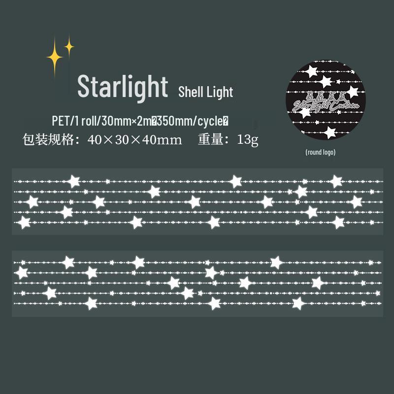 Wunderschönes Tag Washi Tape: Stern & Muschel Licht Serie - DIY Journal Dekorationssticker (6 Designs)