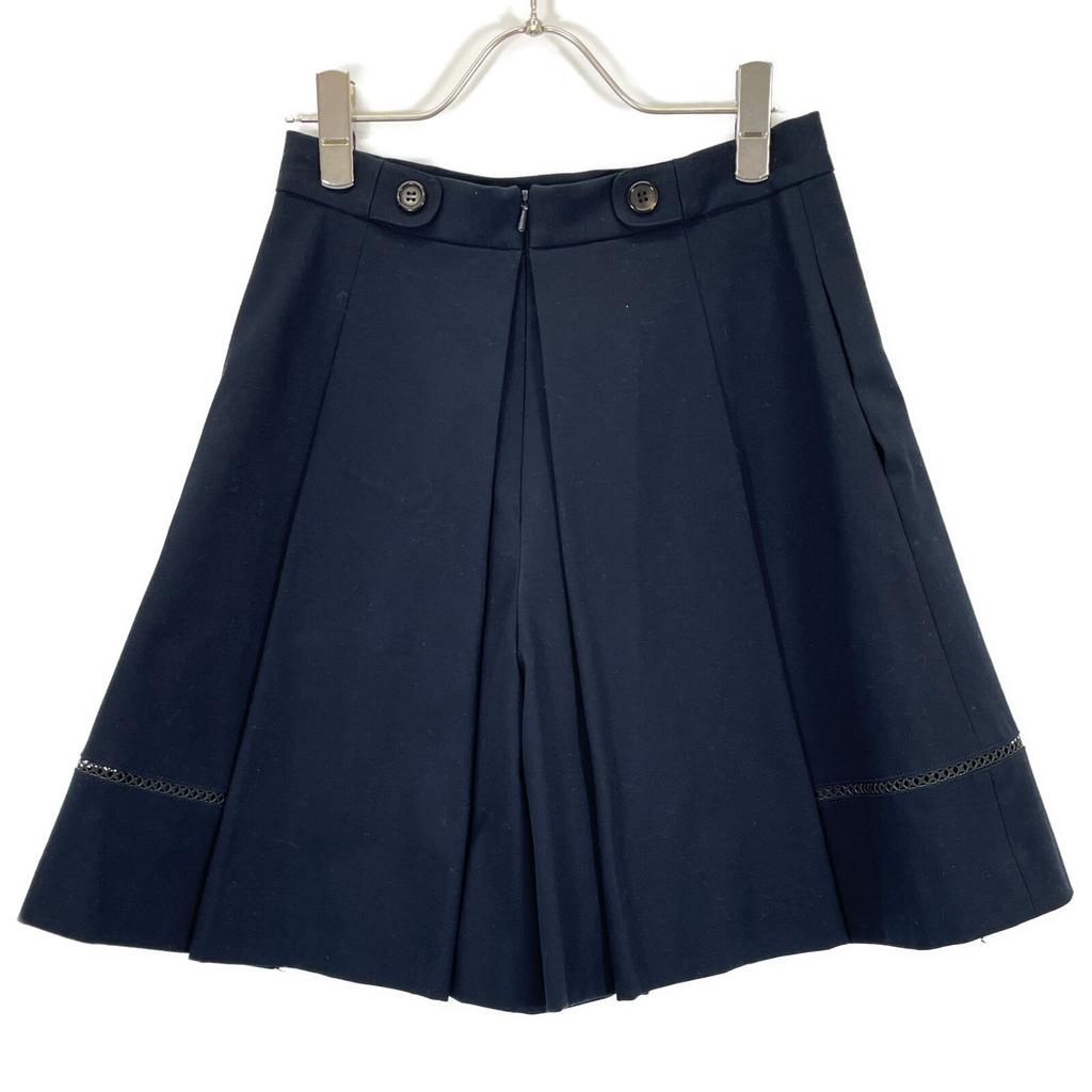 FOXEY NEW YORK 36609 Navy Cotton Jersey Suiting Pants Culottes/Bottoms Bottoms 38 NavyUsed