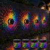 Multi-color LED Wall Light Solar Lamp, Seven Color Changing Projector Light, with Hollow Pattern Garden Path Lighting Design IP65 Waterproof