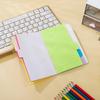 1 Stück Haftnotizen mit Registerteiler, selbstklebender linierter Notizblock mit Registern, 60 linierte Notizen, verschiedene Neonfarben, zufällige Farben