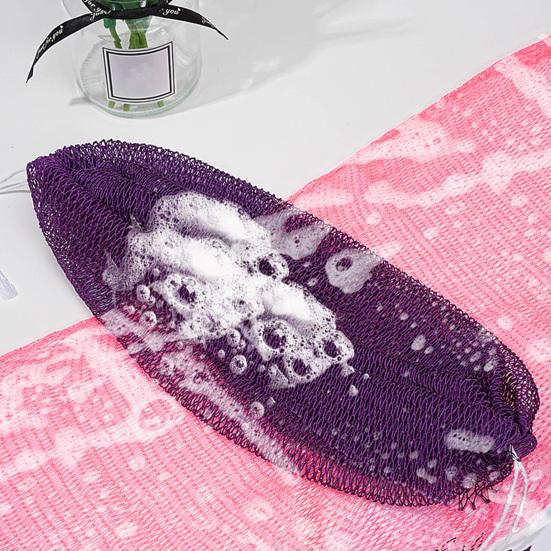 Exfoliating Bath Net Sponge Body Scrub Towel Gentle Exfoliation Quick-Drying Mesh Sponge with Hanging String Spa Shower Accessory
