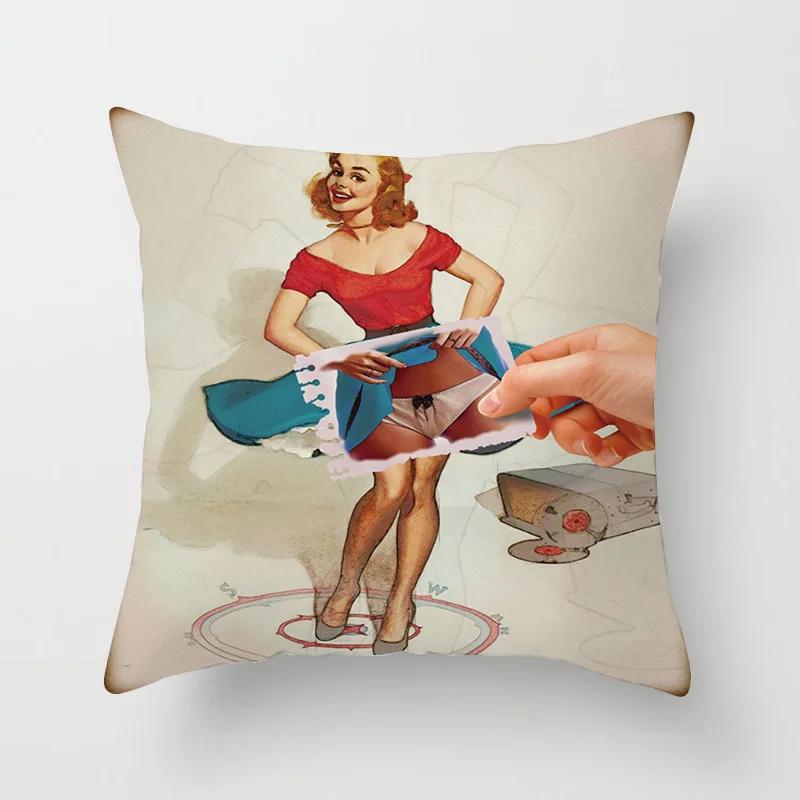 Marilyn Monroe Cushion Cover Decorative Polyester Sofa Throw Pillow Cover Retro Women Super Stars Pillowcase Home Decor 45X45CM