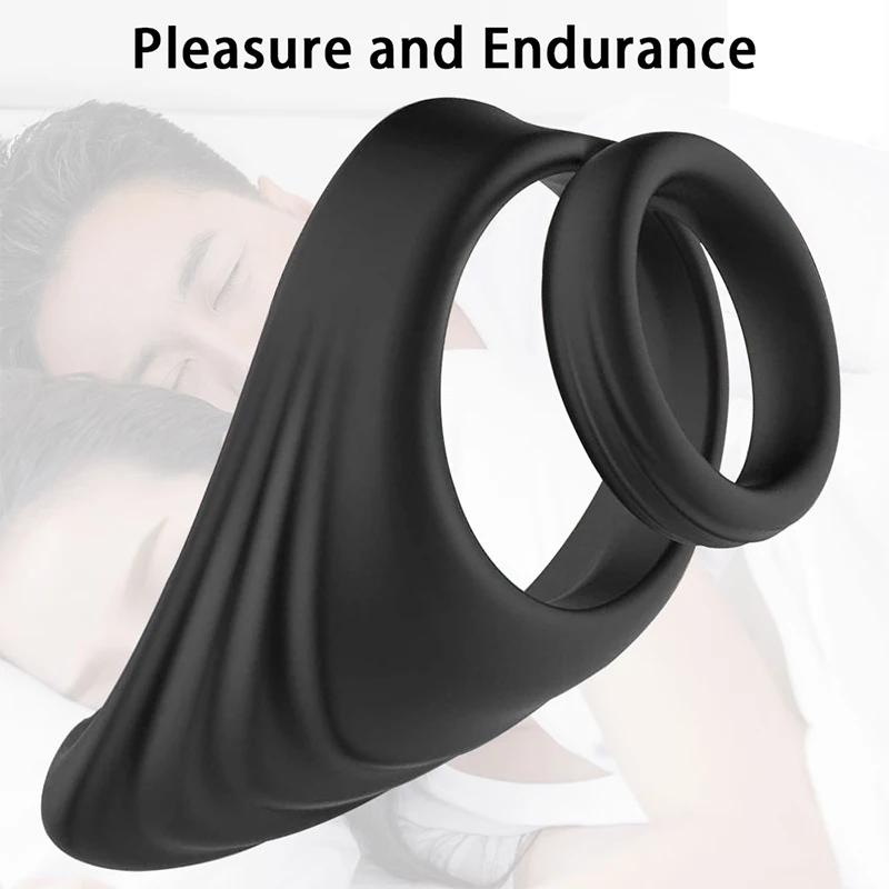 Penis Ring Silicone Semen Lock Ring Delay Ejaculation High Elasticity Time Lasting Cock Ring Sex Toys for Men Couples Adult 18+
