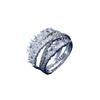 SCIONE Women Ring Advanced Luxury Colorfast Full Damiond Zircon Multi-layer Ring Fashion Joker Ring Jewelry