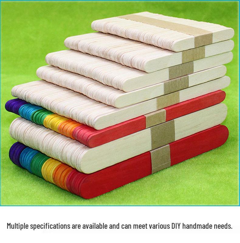 Birch Wooden Popsicle Sticks, 93x10x2mm, Ideal for Ice Cream and DIY Projects, Large Quantity Available.