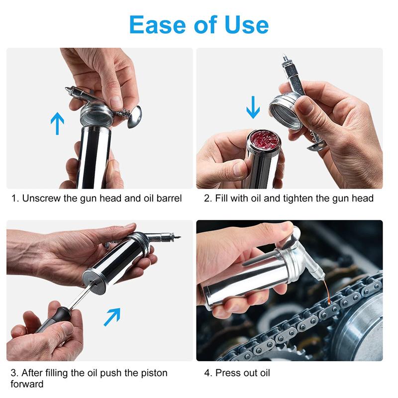 80Cc Capacity 1000Psi Output Pressure Oiler Mini Bicycle Grease Gun Machine Handheld High Pressure Oiler Hand Tools Repair Tools