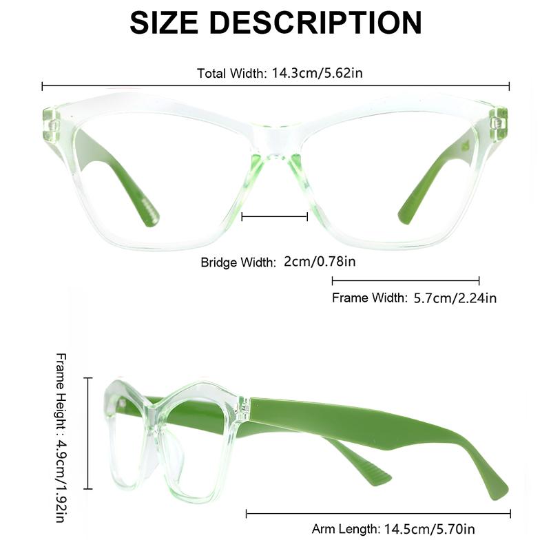 2PCS Full-Frame Cat Eye Presbyopic Glasses Blue Light Blocking Reading Eyewear Fashion Care of Eyes for Men And Women